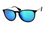 Anteojos Lentes de Sol Ray Ban Erika RB4171F 60155 54-18 Espejo negro mate/azul