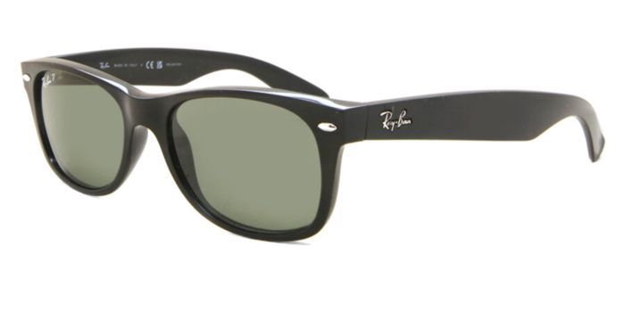 Anteojos Lentes de Sol Ray Ban New Wayfarer Rb2132 Polarizado Negro/Verde 55-18 - Imagen 5