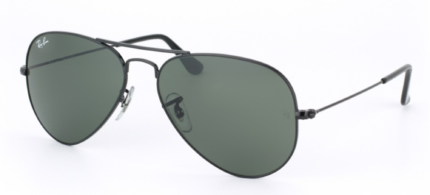 Anteojos Lentes de Sol Ray Ban Aviator RB3025 W3235 55-14 Clásico negro/verde