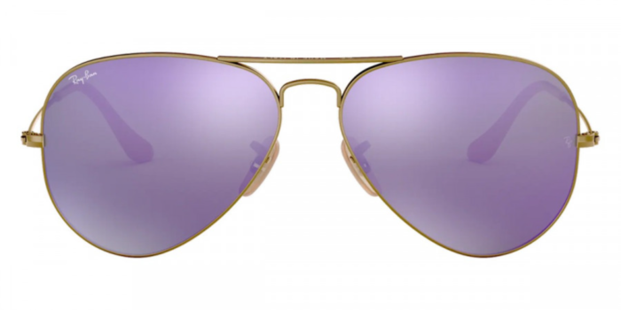 Anteojos Lentes de Sol Ray Ban Aviator RB3025 Espejo de bronce/violeta 58-14 - Imagen 3