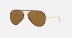 Anteojos Lentes de Sol Ray Ban Aviator RB3025JM 001 58-14 Oro pulido/marrón
