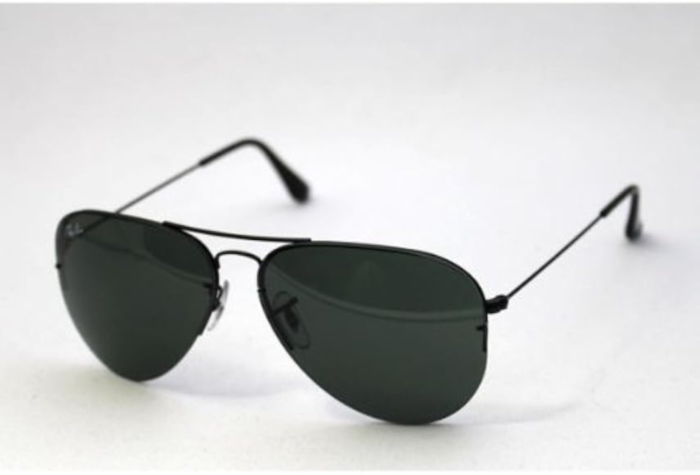 Anteojos Lentes de Sol Ray Ban Aviator RB3449 00271 59-14 Negro/Verde - Imagen 1