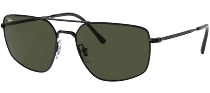 Anteojos Lentes de Sol Ray Ban Classic RB3666 00231 56 Negro/Verde - Imagen 3