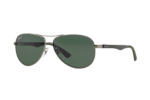 Anteojos Lentes de Sol Ray Ban Polarizado Aviator Carbon Fibre Rb8313 004/N5 61 - Imagen 3