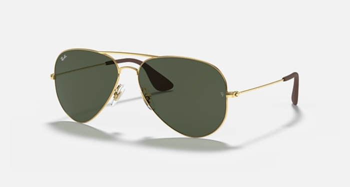 Anteojos Lentes de Sol Ray Ban Aviator RB3558 001/71 58-14 Clásico dorado/verde - Imagen 1