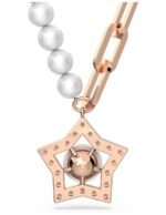 Colgante Stella, Crystal pearls, Estrella, Blanco, Baño tono oro rosa - Imagen 2