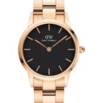 Reloj Daniel Wellington Dama Iconic Link Dorado Negro 28mm