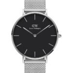 Reloj Daniel Wellington Petite Sterling Plateado Negro 36mm