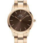 Reloj Daniel Wellington Iconic Link Amber Dorado Café 40mm