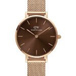 Reloj Daniel Wellington Mujer Petite Amber Dorado Café 32mm