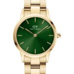 Reloj Daniel Wellington Iconic Link Emerald Fondo Verde 28mm