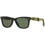 Anteojos Lentes de Sol Ray Ban Wayfarer RB2140F 1155/19 52-22 Negro mate/verde