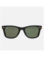 Anteojos Lentes de Sol Ray Ban Wayfarer RB2140F 1155/19 52-22 Negro mate/verde - Imagen 2