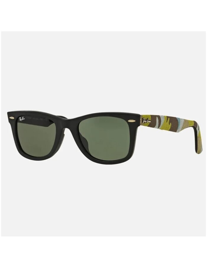 Anteojos Lentes de Sol Ray Ban Wayfarer RB2140F 1155/19 52-22 Negro mate/verde - Imagen 4