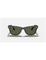 Anteojos Lentes de Sol Ray Ban Wayfarer RB2140F 901S 52-22 Negro mate/verde - Imagen 2