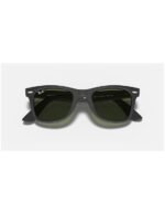 Anteojos Lentes de Sol Ray Ban Wayfarer RB2140F 901S 52-22 Negro mate/verde - Imagen 5