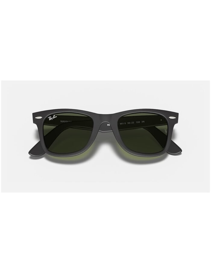 Anteojos Lentes de Sol Ray Ban Wayfarer RB2140F 901S 52-22 Negro mate/verde - Imagen 5