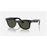 Anteojos Lentes de Sol Ray Ban Wayfarer RB2140F 901 52-22 Negro pulido/verde