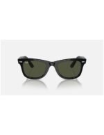 Anteojos Lentes de Sol Ray Ban Wayfarer RB2140F 901 52-22 Negro pulido/verde - Imagen 2