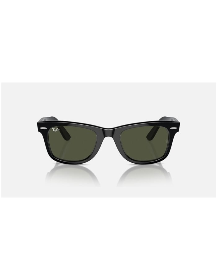 Anteojos Lentes de Sol Ray Ban Wayfarer RB2140F 901 52-22 Negro pulido/verde - Imagen 2