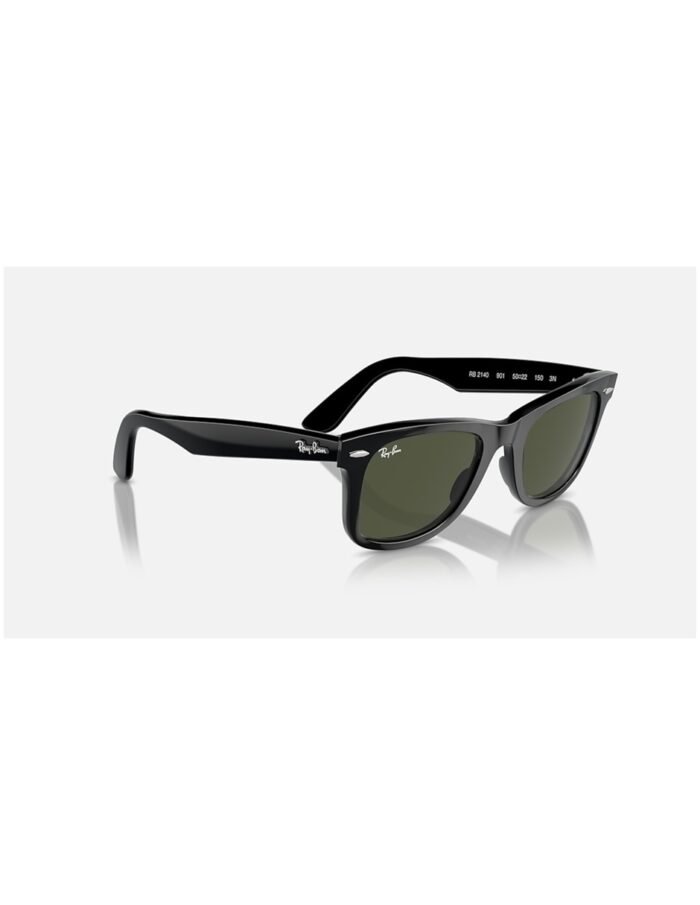 Anteojos Lentes de Sol Ray Ban Wayfarer RB2140F 901 52-22 Negro pulido/verde - Imagen 3