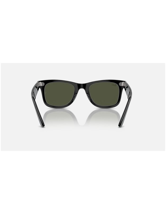 Anteojos Lentes de Sol Ray Ban Wayfarer RB2140F 901 52-22 Negro pulido/verde - Imagen 5