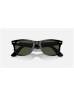 Anteojos Lentes de Sol Ray Ban Wayfarer RB2140F 901 52-22 Negro pulido/verde - Imagen 6