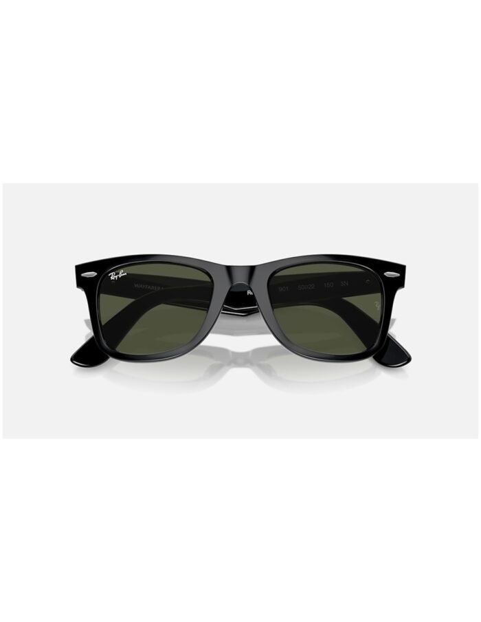 Anteojos Lentes de Sol Ray Ban Wayfarer RB2140F 901 52-22 Negro pulido/verde - Imagen 6