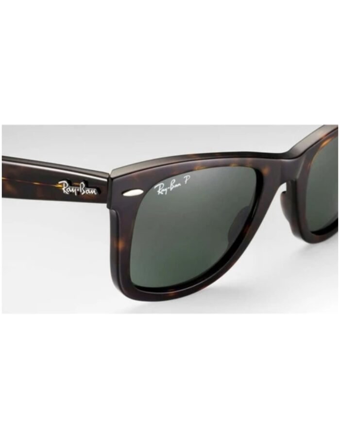 Anteojos Lentes de Sol Ray Ban Wayfarer Rb2140F Tortuga/Verde Polarizado 54-22 - Imagen 6