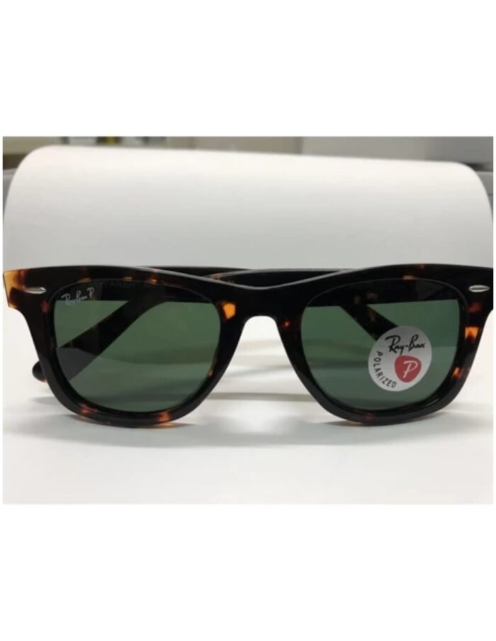Anteojos Lentes de Sol Ray Ban Wayfarer Rb2140F Tortuga/Verde Polarizado 54-22 - Imagen 7