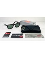 Anteojos Lentes de Sol Ray Ban Wayfarer Rb2140F Tortuga/Verde Polarizado 54-22 - Imagen 8