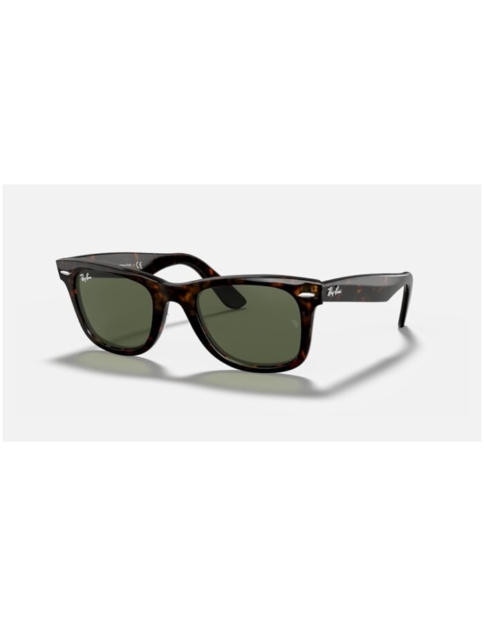 Anteojos Lentes de Sol Ray Ban Wayfarer RB2140F 902 52-22 Tortuga pulida/verde - Imagen 1