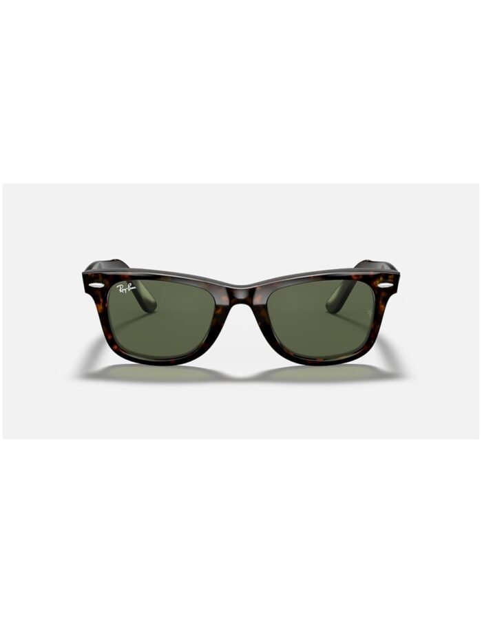 Anteojos Lentes de Sol Ray Ban Wayfarer RB2140F 902 52-22 Tortuga pulida/verde - Imagen 2