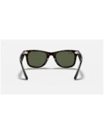 Anteojos Lentes de Sol Ray Ban Wayfarer RB2140F 902 52-22 Tortuga pulida/verde - Imagen 4