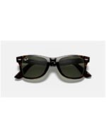 Anteojos Lentes de Sol Ray Ban Wayfarer RB2140F 902 52-22 Tortuga pulida/verde - Imagen 6