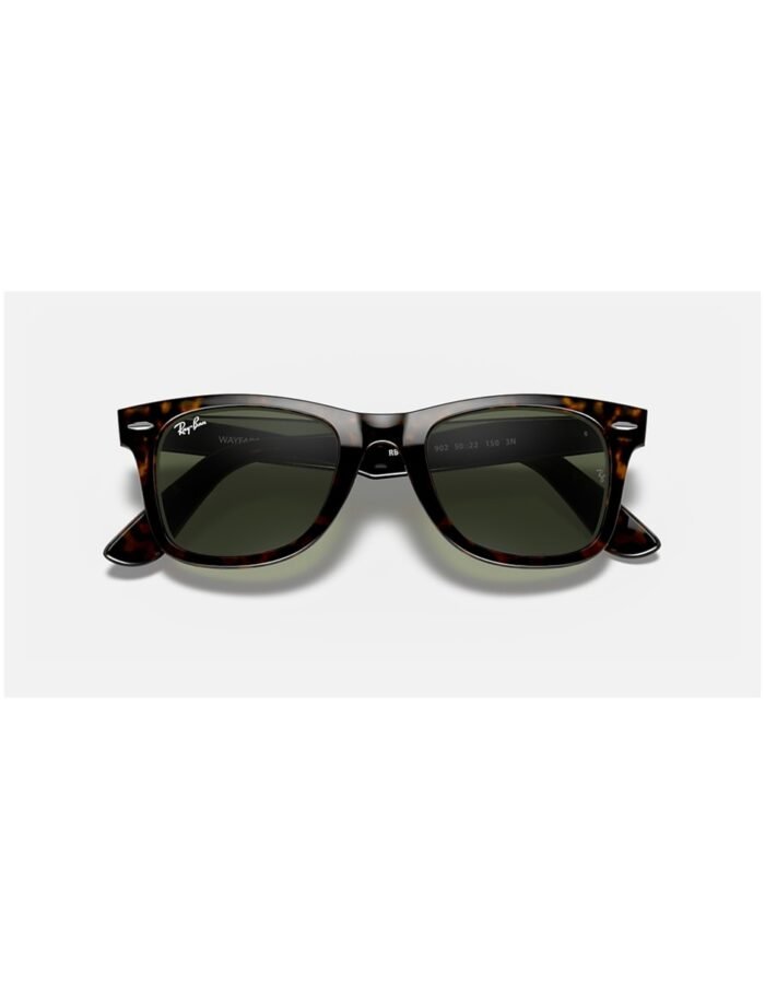 Anteojos Lentes de Sol Ray Ban Wayfarer RB2140F 902 52-22 Tortuga pulida/verde - Imagen 6