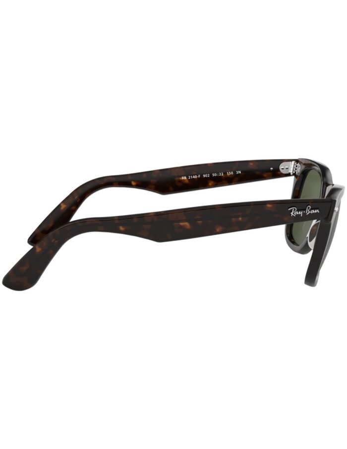 Anteojos Lentes de Sol Ray Ban Wayfarer RB2140F 902 52-22 Tortuga pulida/verde - Imagen 7