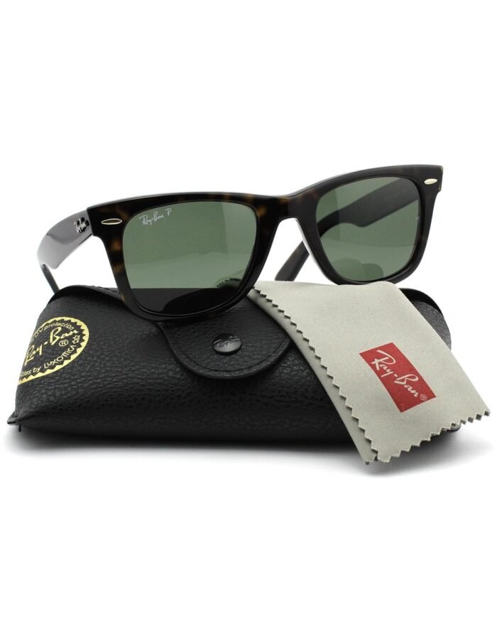 Anteojos Lentes de Sol Ray Ban Wayfarer Rb2140 Tortuga/Verde Polarizado 50-22 - Imagen 8
