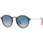 Anteojos Lentes de Sol Ray Ban Round Fleck RB2447MF Degrade negro/azul 52-21