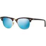 Anteojos Lentes de Sol Ray Ban Clubmaster RB3016 Espejo azul/tortuga mate 51-21