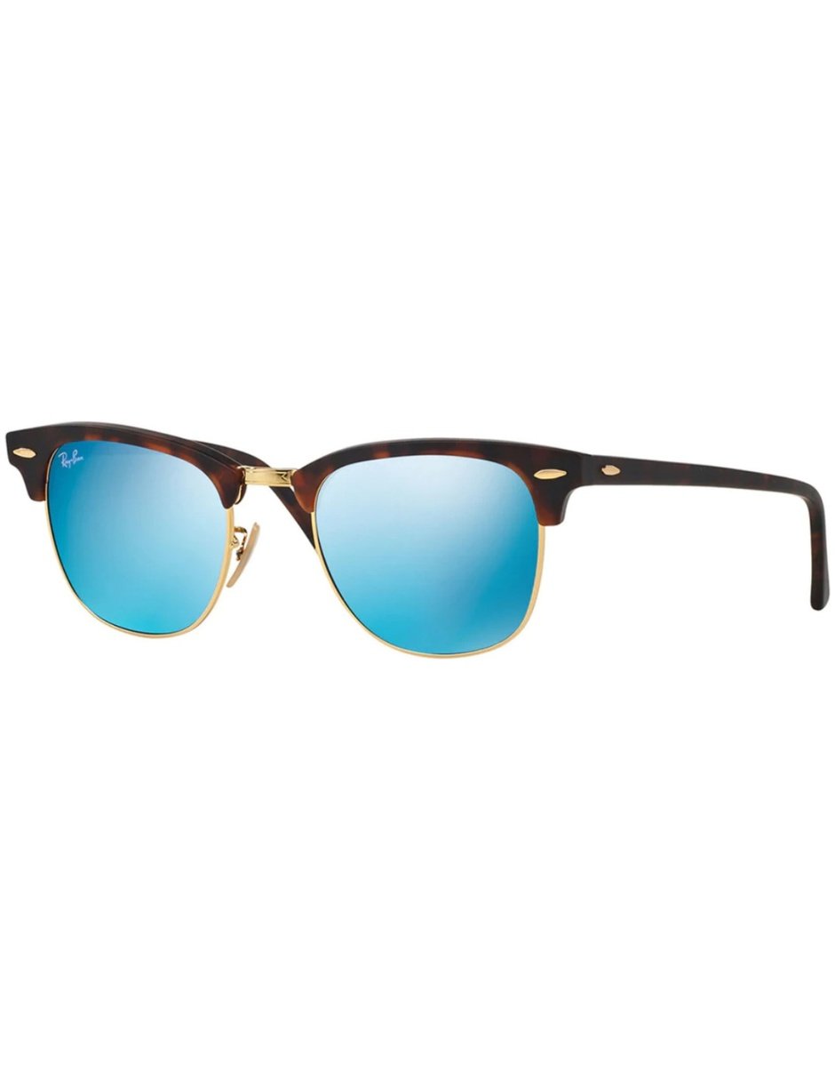 RB3016_1147_51-21_1 Anteojos Lentes de Sol Ray Ban Clubmaster RB3016 Espejo azul/tortuga mate 51-21 - Imagen 1