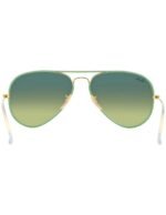 Anteojos Lentes de Sol Ray Ban Aviator RB3025JM Degrade verde/verde 58-14 - Imagen 5