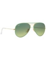 Anteojos Lentes de Sol Ray Ban Aviator RB3025JM Degrade verde/verde 58-14 - Imagen 6