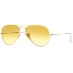 Anteojos Lentes de Sol Ray Ban Aviator RB3025JM Degrade dorado/amarillo 58-14