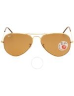 Anteojos Lentes de Sol Ray Ban Aviator Rb3025 Polarizado Dorado/Marrón 62-14
