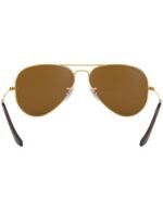Anteojos Lentes de Sol Ray Ban Aviator Rb3025 Polarizado Dorado/Marrón 62-14 - Imagen 3