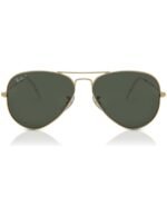Anteojos Lentes de Sol Ray Ban Aviator Rb3025 Polarizado Dorado/Verde 62-14 - Imagen 2