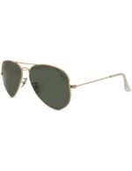 Anteojos Lentes de Sol Ray Ban Aviator Rb3025 Polarizado Dorado/Verde 58-14