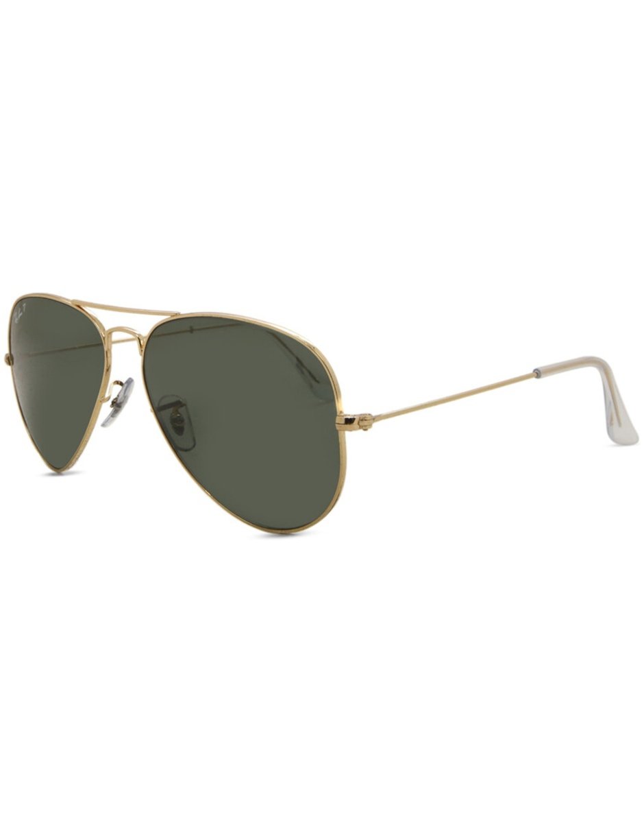 RB3025_001_58-14_Pola_1 Anteojos Lentes de Sol Ray Ban Aviator Rb3025 Polarizado Dorado/Verde 58-14 - Imagen 1