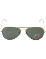 Anteojos Lentes de Sol Ray Ban Aviator Rb3025 Polarizado Dorado/Verde 58-14 - Imagen 6